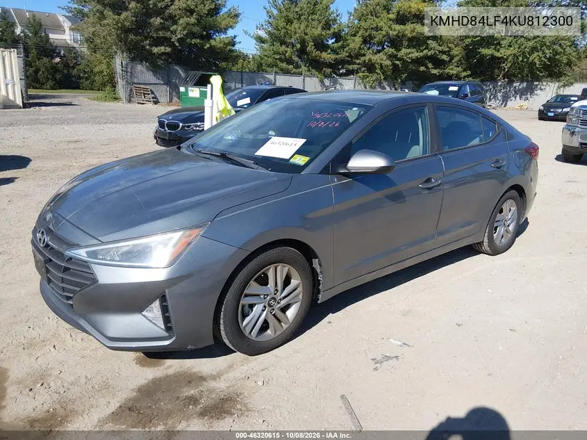 2019 HYUNDAI ELANTRA VIN KMHD84LF4KU812300 — фото 2