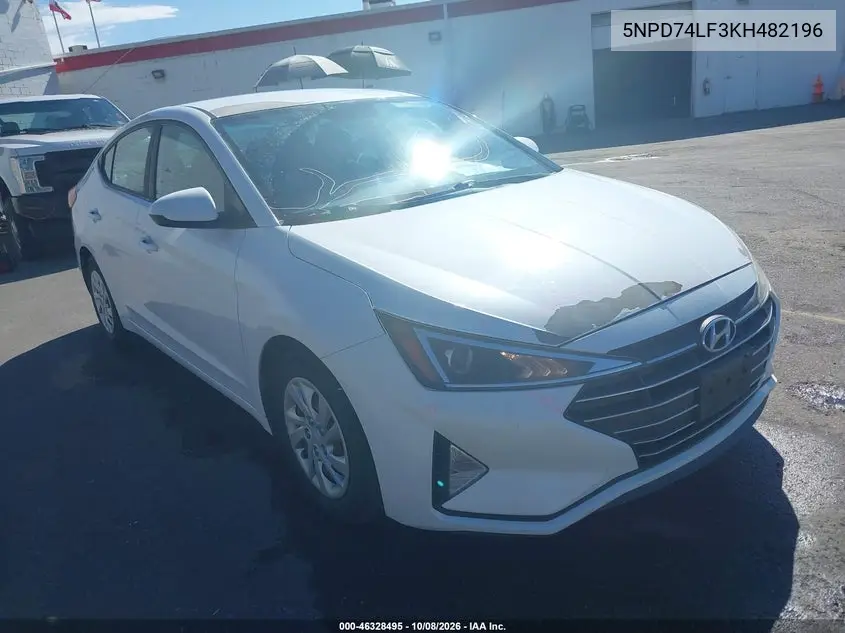 HYUNDAI ELANTRA 2019, VIN 5NPD74LF3KH482196