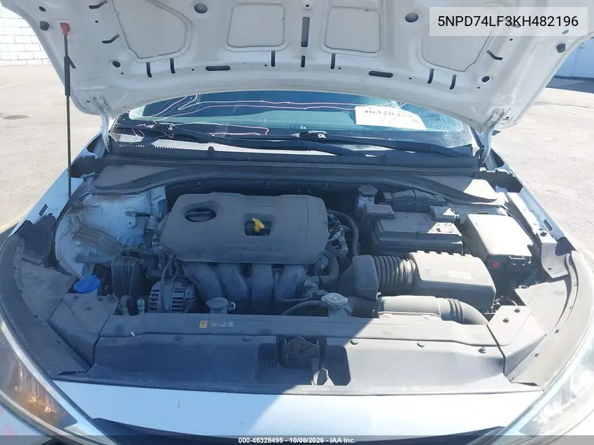 2019 HYUNDAI ELANTRA VIN 5NPD74LF3KH482196 — фото 10