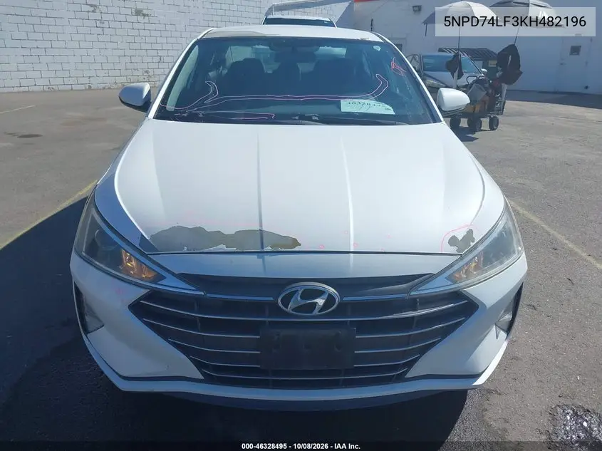 2019 HYUNDAI ELANTRA VIN 5NPD74LF3KH482196 — фото 12