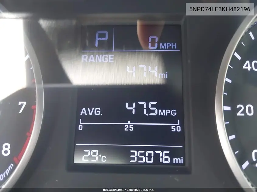 2019 HYUNDAI ELANTRA VIN 5NPD74LF3KH482196 — фото 15