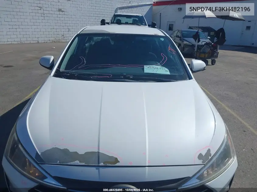 2019 HYUNDAI ELANTRA VIN 5NPD74LF3KH482196 — фото 6
