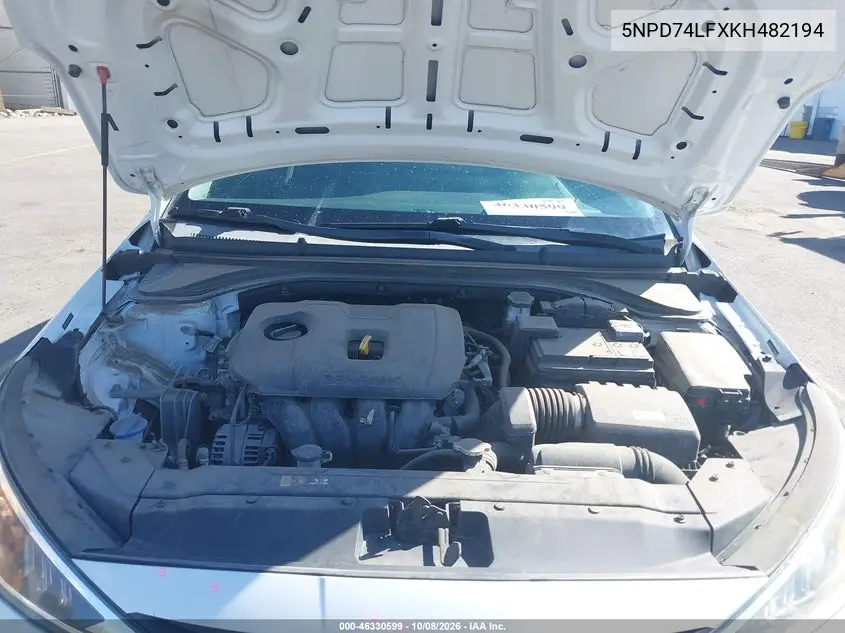 2019 HYUNDAI ELANTRA VIN 5NPD74LFXKH482194 — фото 10