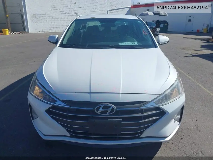 2019 HYUNDAI ELANTRA VIN 5NPD74LFXKH482194 — фото 12