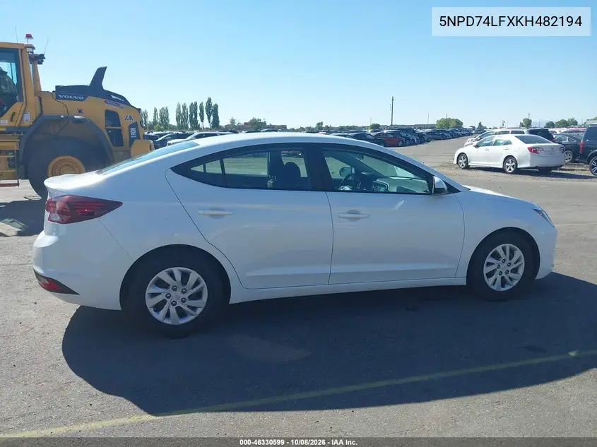 2019 HYUNDAI ELANTRA VIN 5NPD74LFXKH482194 — фото 13
