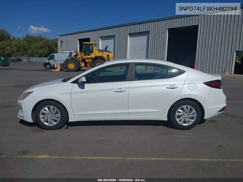 2019 HYUNDAI ELANTRA VIN 5NPD74LFXKH482194 — фото 14