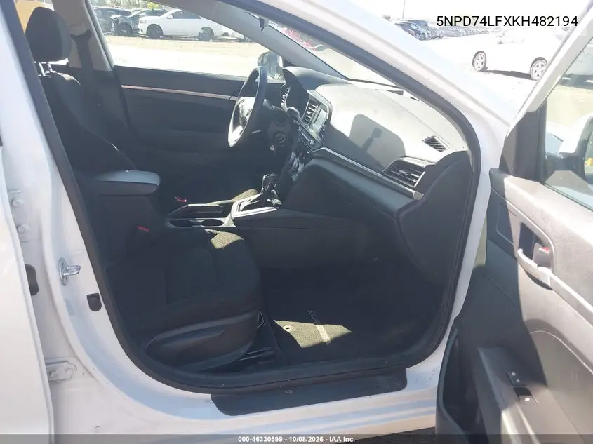 2019 HYUNDAI ELANTRA VIN 5NPD74LFXKH482194 — фото 5