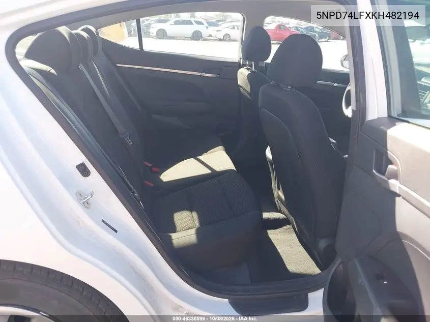 2019 HYUNDAI ELANTRA VIN 5NPD74LFXKH482194 — фото 8