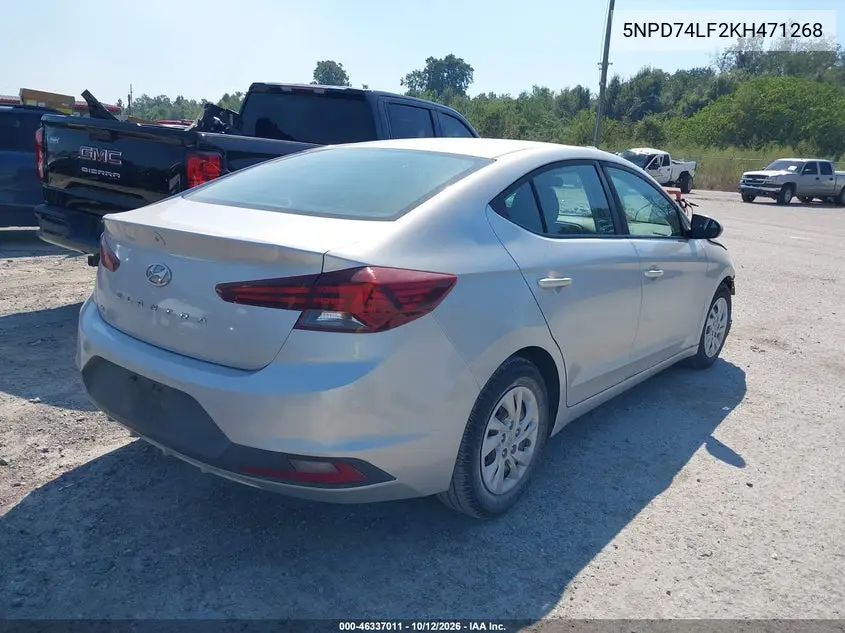 2019 HYUNDAI ELANTRA VIN 5NPD74LF2KH471268 — фото 4