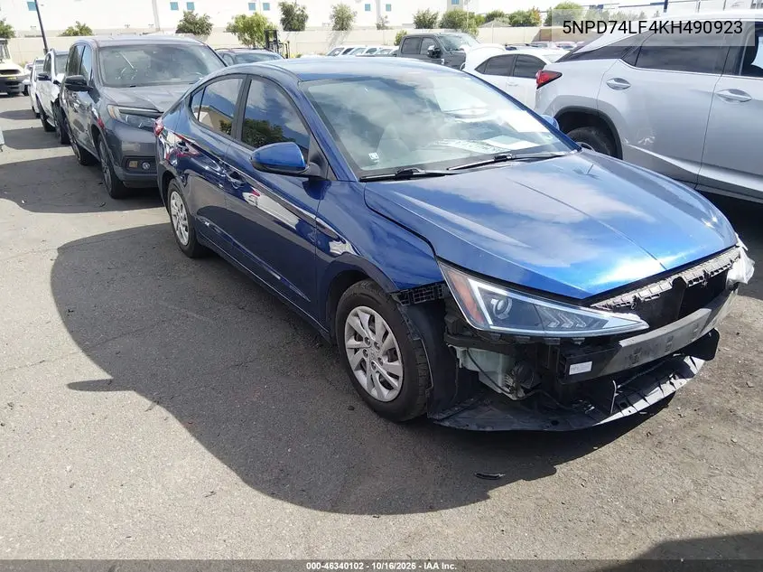 HYUNDAI ELANTRA 2019, VIN 5NPD74LF4KH490923