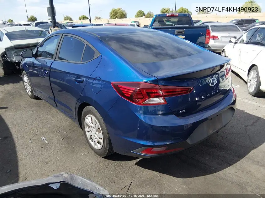 2019 HYUNDAI ELANTRA VIN 5NPD74LF4KH490923 — фото 3
