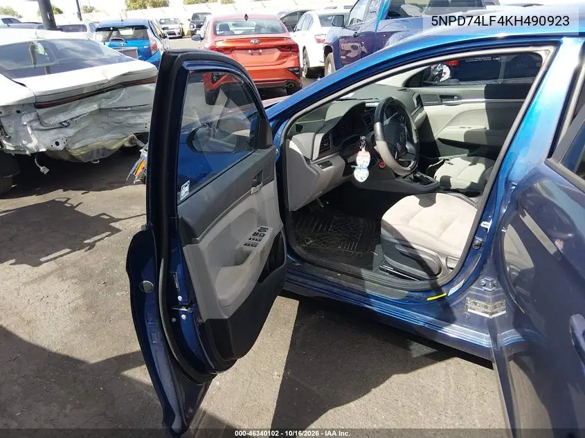 2019 HYUNDAI ELANTRA VIN 5NPD74LF4KH490923 — фото 5