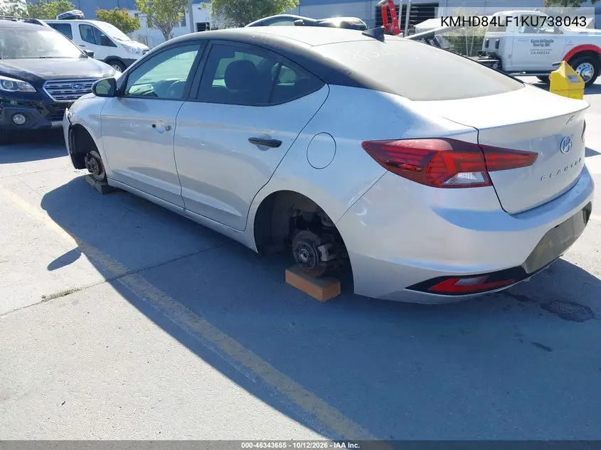 2019 HYUNDAI ELANTRA VIN KMHD84LF1KU738043 — фото 3