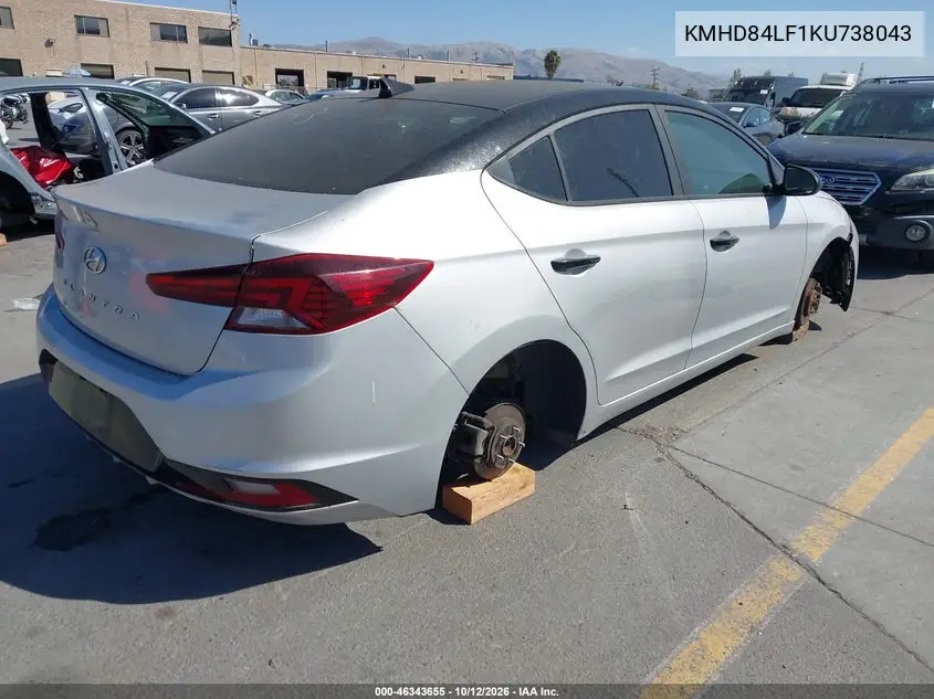 2019 HYUNDAI ELANTRA VIN KMHD84LF1KU738043 — фото 4