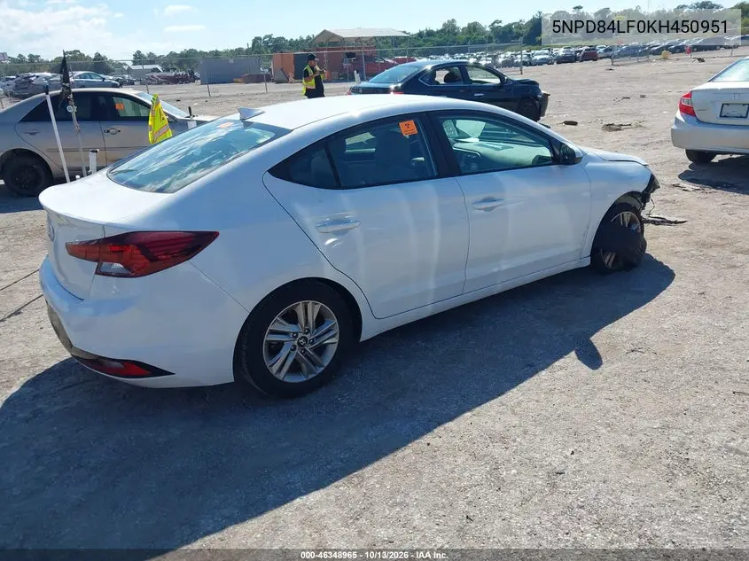 2019 HYUNDAI ELANTRA VIN 5NPD84LF0KH450951 — фото 4