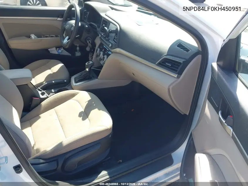 2019 HYUNDAI ELANTRA VIN 5NPD84LF0KH450951 — фото 5