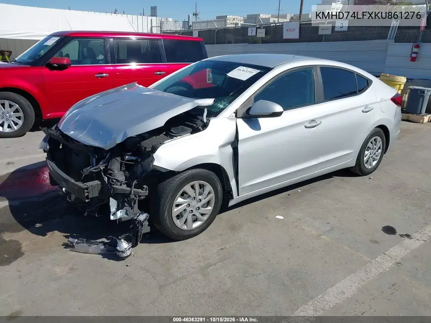 2019 HYUNDAI ELANTRA VIN KMHD74LFXKU861276 — фото 2
