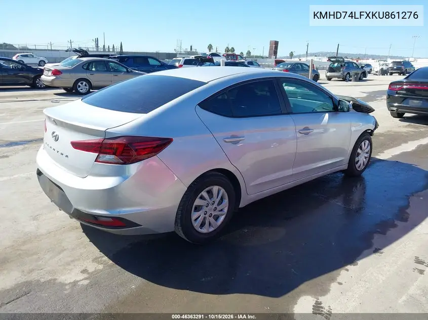 2019 HYUNDAI ELANTRA VIN KMHD74LFXKU861276 — фото 4