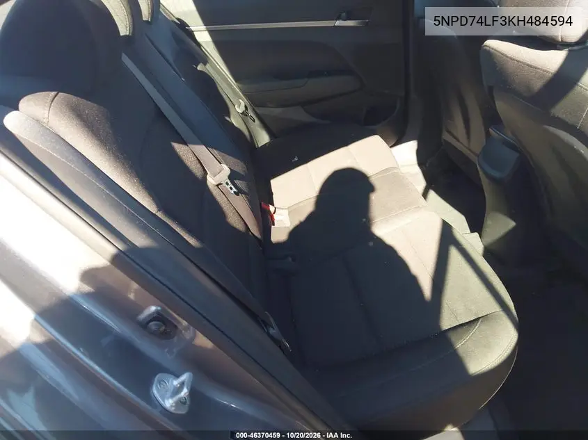 2019 HYUNDAI ELANTRA VIN 5NPD74LF3KH484594 — фото 8