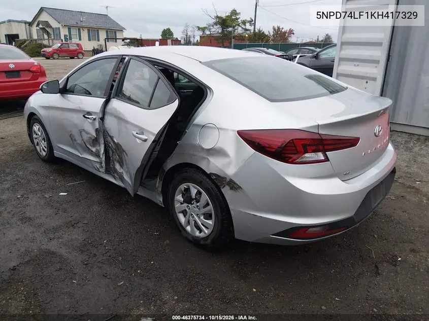 2019 HYUNDAI ELANTRA VIN 5NPD74LF1KH417329 — фото 3