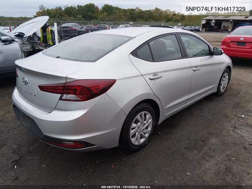 2019 HYUNDAI ELANTRA VIN 5NPD74LF1KH417329 — фото 4
