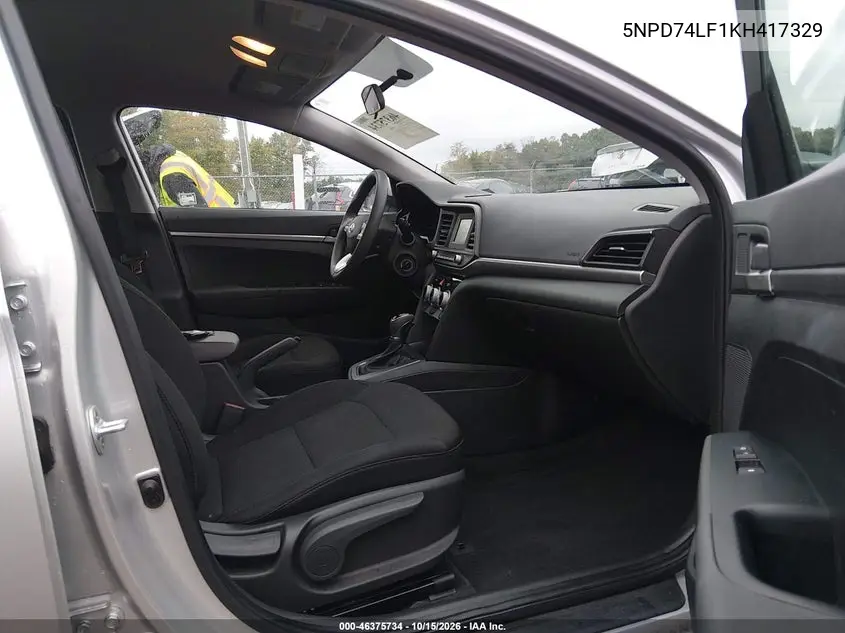 2019 HYUNDAI ELANTRA VIN 5NPD74LF1KH417329 — фото 5