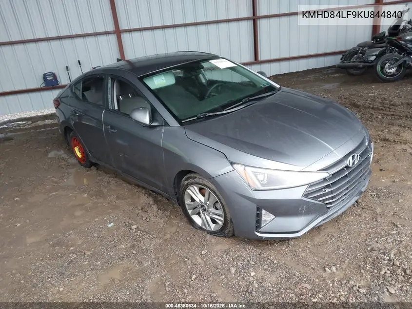 HYUNDAI ELANTRA 2019, VIN KMHD84LF9KU844840