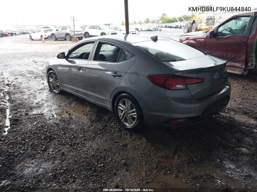 2019 HYUNDAI ELANTRA VIN KMHD84LF9KU844840 — фото 3