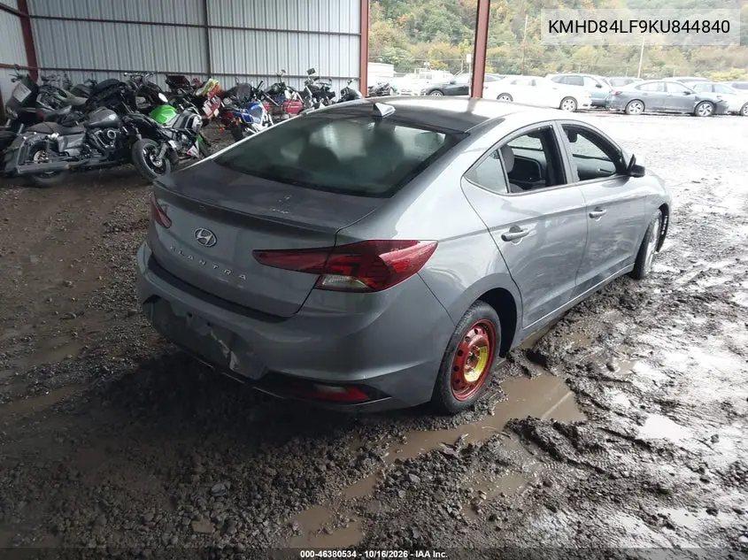 2019 HYUNDAI ELANTRA VIN KMHD84LF9KU844840 — фото 4