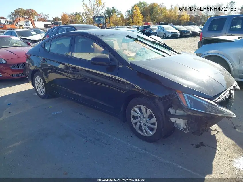 HYUNDAI ELANTRA 2019, VIN 5NPD74LF6KH472133