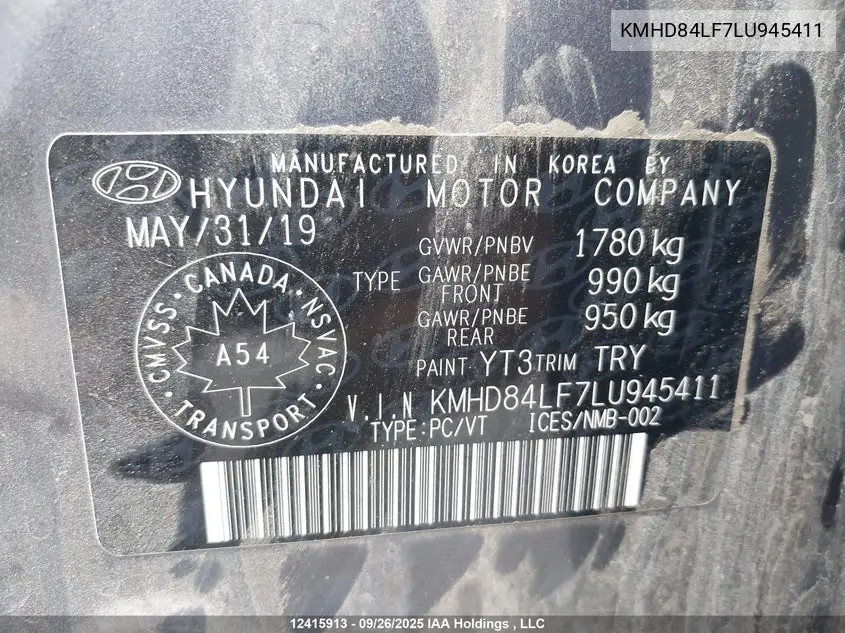 2020 HYUNDAI ELANTRA VIN KMHD84LF7LU945411 — фото 18