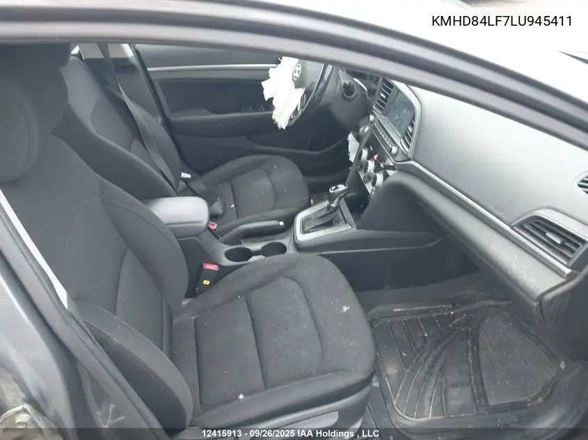 2020 HYUNDAI ELANTRA VIN KMHD84LF7LU945411 — фото 5