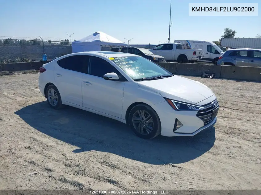 HYUNDAI ELANTRA 2020, VIN KMHD84LF2LU902000