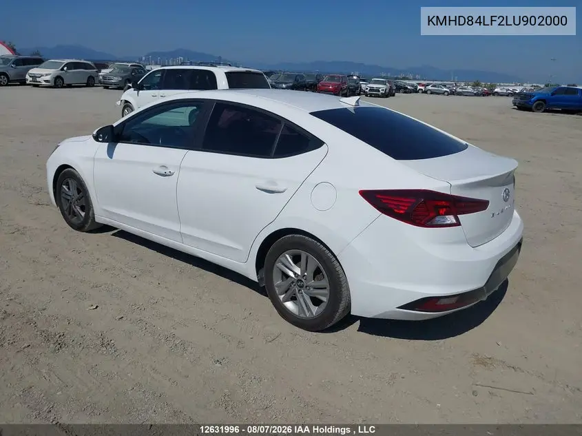 2020 HYUNDAI ELANTRA VIN KMHD84LF2LU902000 — фото 3