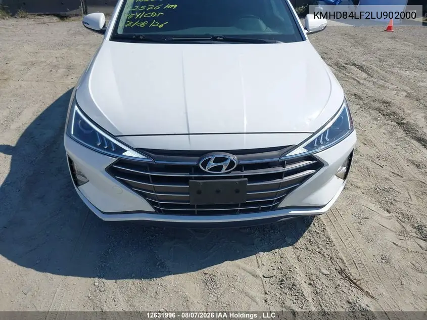 2020 HYUNDAI ELANTRA VIN KMHD84LF2LU902000 — фото 6
