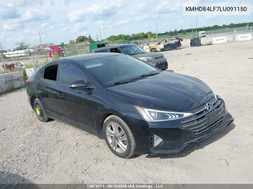 HYUNDAI ELANTRA 2020, VIN KMHD84LF7LU091150