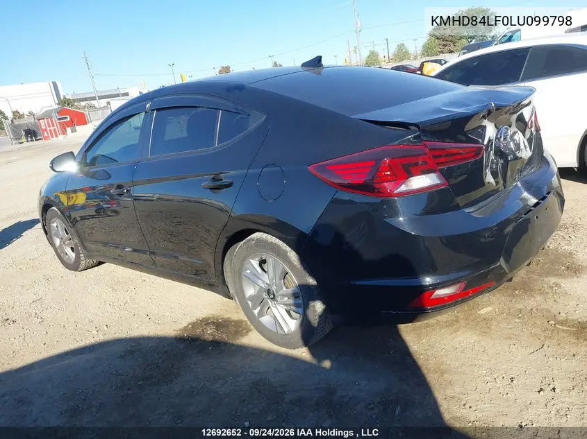 2020 HYUNDAI ELANTRA VIN KMHD84LF0LU099798 — фото 3