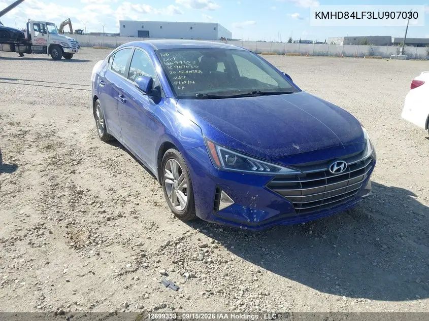 HYUNDAI ELANTRA 2020, VIN KMHD84LF3LU907030