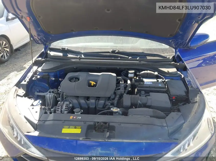 2020 HYUNDAI ELANTRA VIN KMHD84LF3LU907030 — фото 10