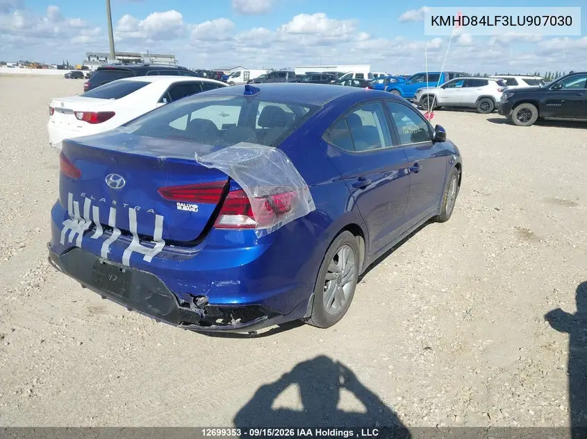 2020 HYUNDAI ELANTRA VIN KMHD84LF3LU907030 — фото 4