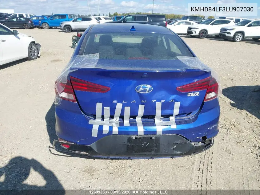 2020 HYUNDAI ELANTRA VIN KMHD84LF3LU907030 — фото 6