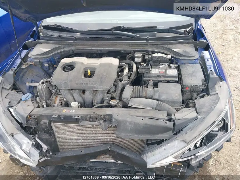 2020 HYUNDAI ELANTRA VIN KMHD84LF1LU911030 — фото 10