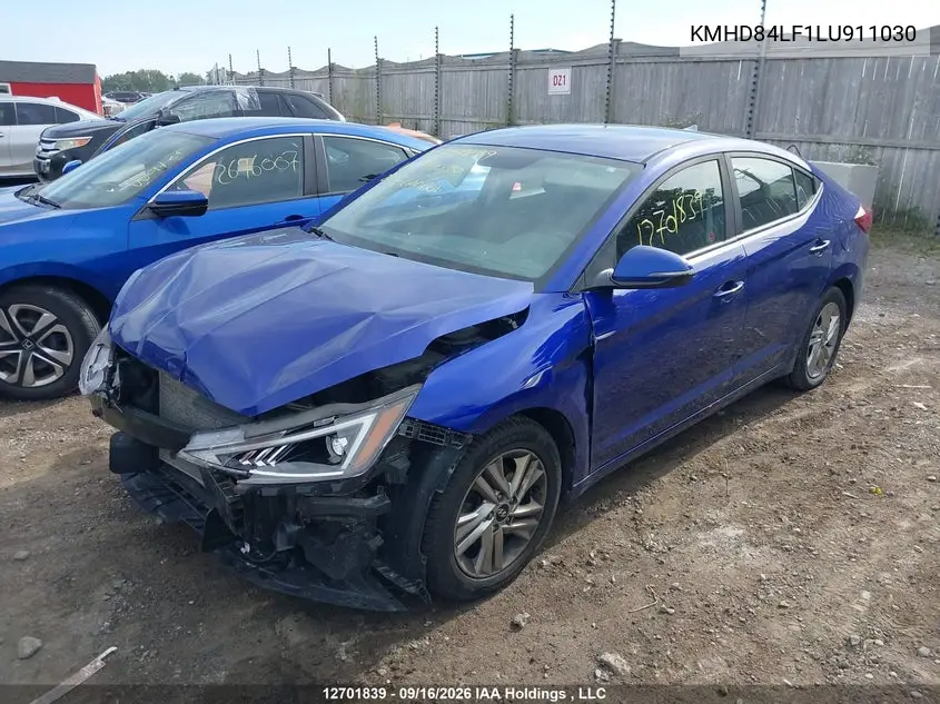 2020 HYUNDAI ELANTRA VIN KMHD84LF1LU911030 — фото 2
