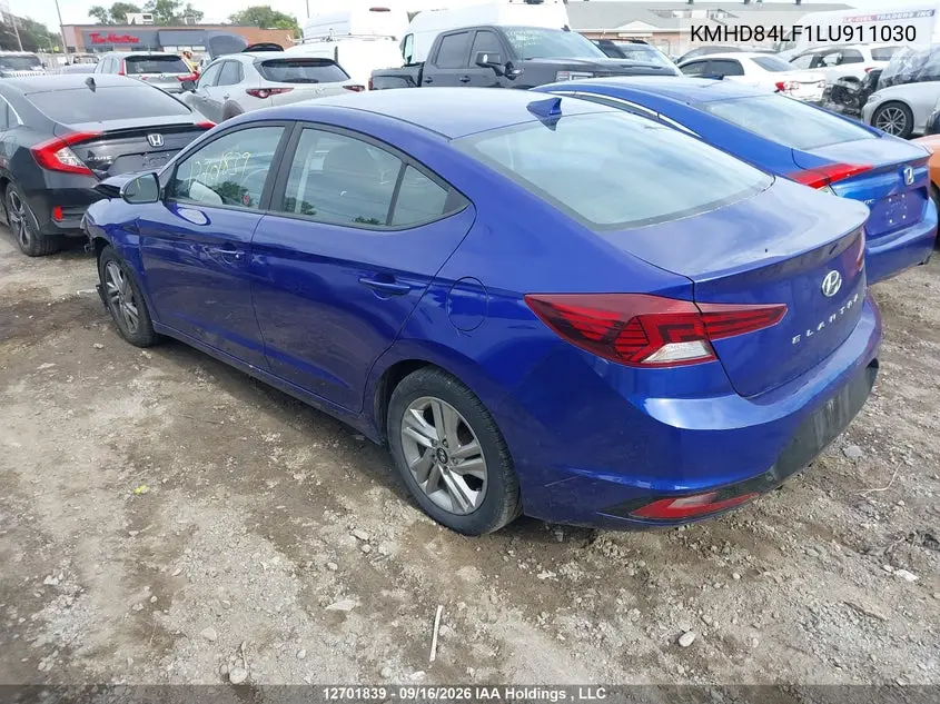 2020 HYUNDAI ELANTRA VIN KMHD84LF1LU911030 — фото 3