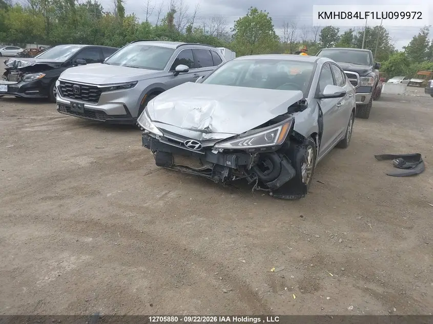 2020 HYUNDAI ELANTRA VIN KMHD84LF1LU099972 — фото 2