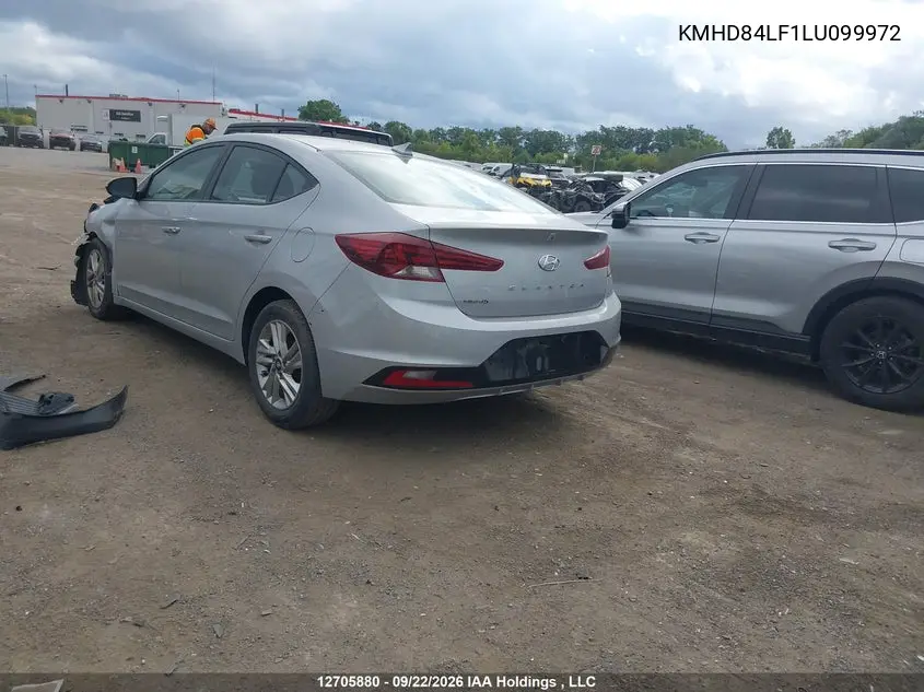 2020 HYUNDAI ELANTRA VIN KMHD84LF1LU099972 — фото 3