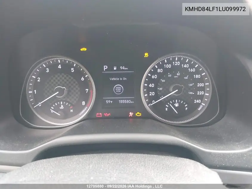 2020 HYUNDAI ELANTRA VIN KMHD84LF1LU099972 — фото 7