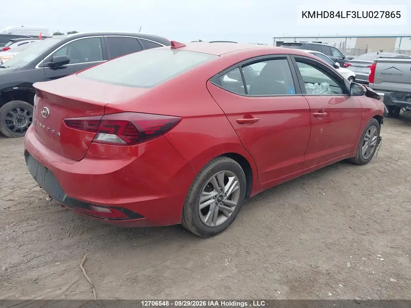 2020 HYUNDAI ELANTRA VIN KMHD84LF3LU027865 — фото 4