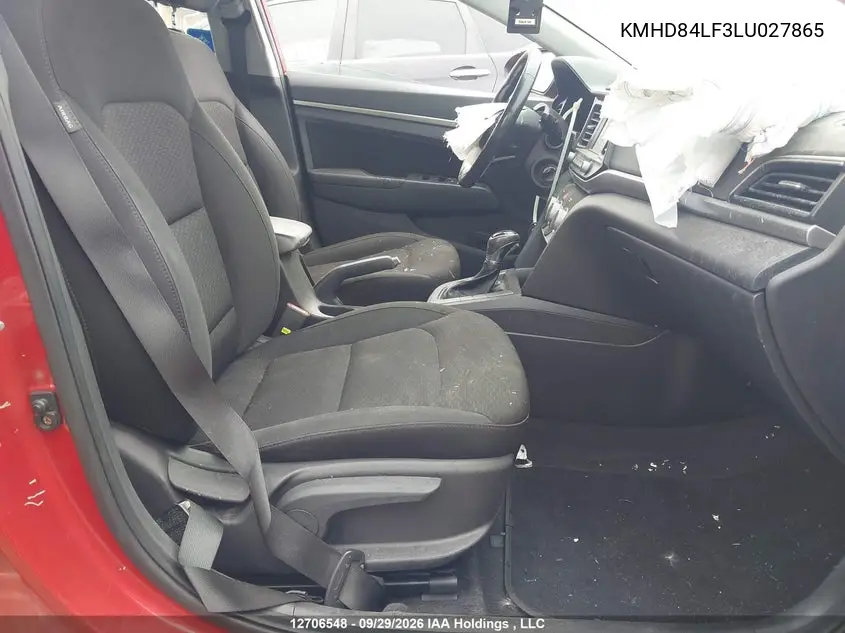 2020 HYUNDAI ELANTRA VIN KMHD84LF3LU027865 — фото 5
