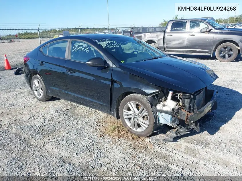HYUNDAI ELANTRA 2020, VIN KMHD84LF0LU924268